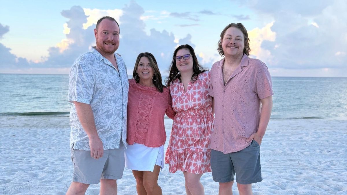 Family photo on the beach